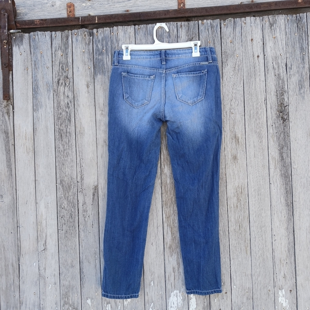 Kancan Jeans Womens Size 3/25 Blue Denim Boyfriend Distressed Light Wash - Picture 3 of 4